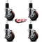 Service Caster 4'' Maroon Poly Swivel 1-3/4'' Expanding Stem Caster Set with Brake, 4PK SCC-EX20S414-PPUB-MRN-TLB-134-4 - alternate 4